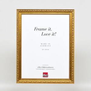 Cornice barocca effetto legno Profilo 37 oro antico 28x35 cm Vetro acrilico