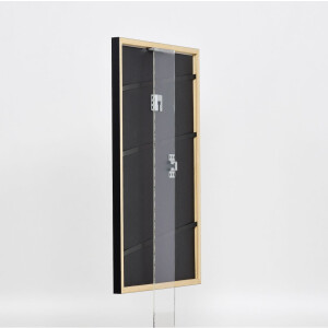 Effetto cornice in legno massiccio Profilo 39 nero 30x30 cm Vetro acrilico
