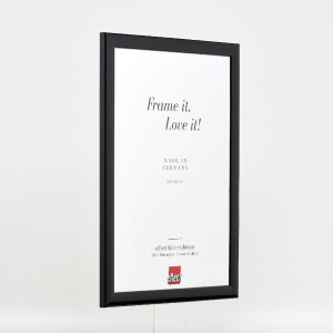 Cornice per foto in legno effect Profil 43 Nero lucido 18x24 cm con vetro artificiale