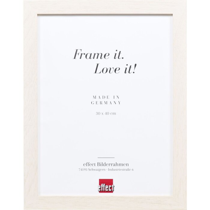 Cornice effetto legno Profilo 52 bianco 59,4x84,1 cm vetro artistico