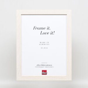 Cornice effetto legno Profilo 52 bianco 59,4x84,1 cm vetro artistico