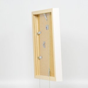 Cornice effetto legno profilo 55 bianco 40x40 cm vetro artistico