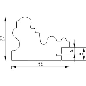 effect Holzrahmen Profil 63 Barockstil braun 50x100 cm mit Kunstglas
