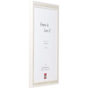 Effect Holz-Bilderrahmen Profil 64 weiß 25x70 cm mit Kunstglas