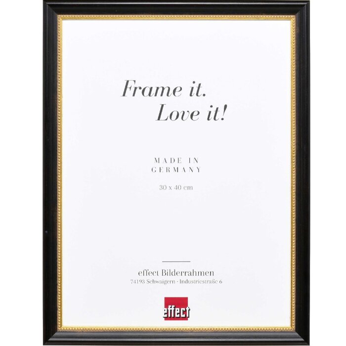 Cornice effetto legno profilo 85 nero 28x35 cm vetro acrilico