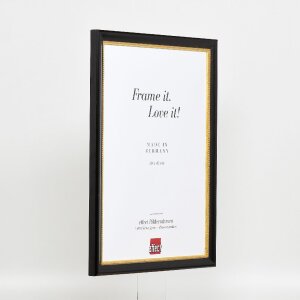 Cornice effetto legno profilo 85 nero 50x75 cm vetro acrilico