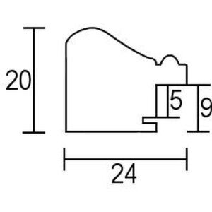 Cornice effetto legno profilo 85 argento 61x91,5 cm vetro acrilico