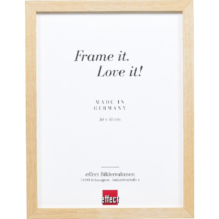 Cornice in legno effect Profilo 54 Rovere chiaro 20x25 cm con vetro trasparente