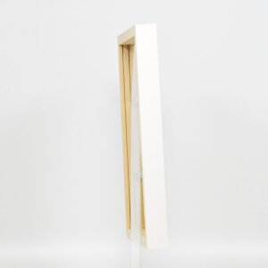 Cornice effetto legno profilo 55 bianco 60x90 cm vetro normale + distanziale