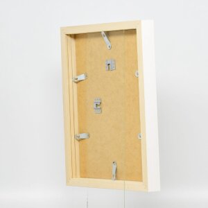 Cornice effetto legno profilo 55 bianco 62x93 cm vetro normale + distanziale