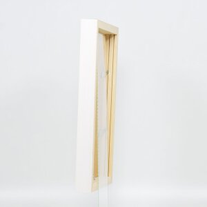 Cornice effetto legno profilo 55 bianco 62x93 cm vetro normale + distanziale