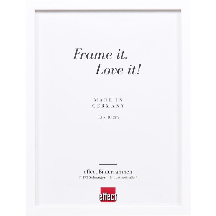 Cornice in legno Effect Profilo 58 Bianco 18x24 cm Vetro trasparente e listello di distanza