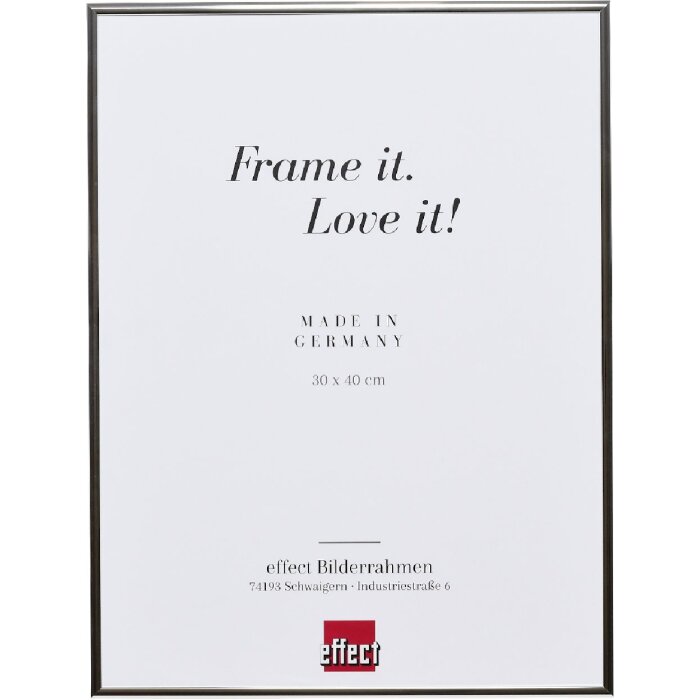 Cornice per foto Quadro specchio argento lucido Effect 30 x 40 cm