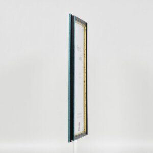 Specchio da parete effetto legno profilo 21 blu 10,5x14,8 cm