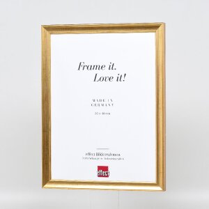 Specchio da parete Effect con profilo in legno 41, colore oro antico, 18x27 cm