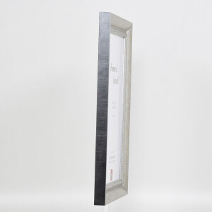 Effetto cornice in legno massiccio profilo 28 argento 20x28 cm vetro acrilico qualità museale