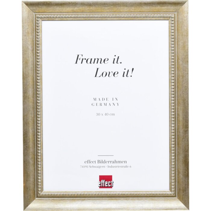 Effetto cornice in legno massiccio profilo 28 oro 21x29,7 cm vetro acrilico qualità museo
