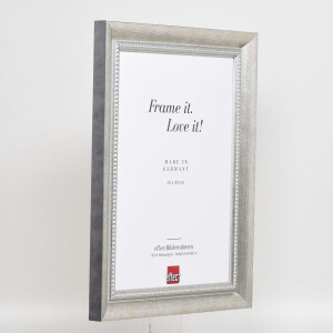 Effetto cornice in legno massiccio profilo 28 argento 25x60 cm vetro acrilico qualità museo