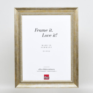 Effetto cornice in legno massiccio profilo 28 oro 28x35 cm vetro acrilico qualità museale