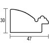 Effetto cornice in legno massiccio profilo 28 oro 29,7x42 cm vetro acrilico qualità museo