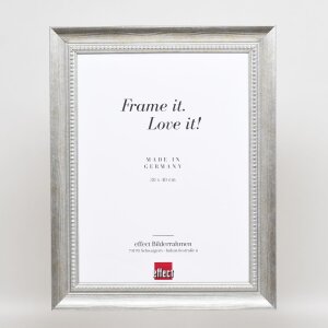 Effetto cornice in legno massiccio profilo 28 argento 40x50 cm vetro acrilico qualità museale