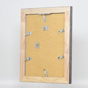 Effetto cornice in legno massiccio profilo 28 argento 14,8x21 cm vetro acrilico qualità museale