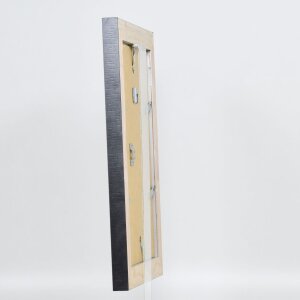 Effetto cornice in legno massiccio profilo 28 argento 14,8x21 cm vetro acrilico qualità museale
