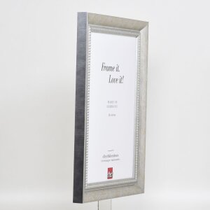 Effetto cornice in legno massiccio profilo 28 argento 14,8x21 cm vetro acrilico qualità museale