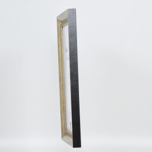 Effetto cornice in legno massiccio profilo 28 oro 14,8x21 cm vetro acrilico qualità museale