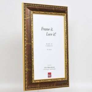 Cornice effetto barocco profilo 31 marrone 10x10 cm vetro acrilico qualità museale