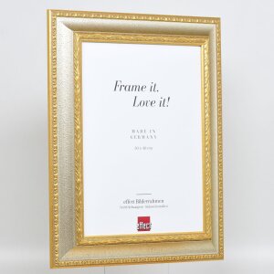 Cornice barocca effetto profilo 31 argento 14,8x21 cm vetro acrilico qualità museale