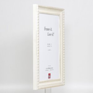 Cornice per foto in legno effect Profil 56 9x13 cm bianca con vetro museale acrilico