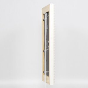 Cornice per foto in legno effect Profil 56 50x65 cm Bianco con vetro museale acrilico