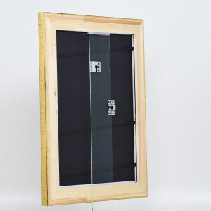 Effetto cornice in legno profilo 95 oro 40x50 cm vetro acrilico qualità museale