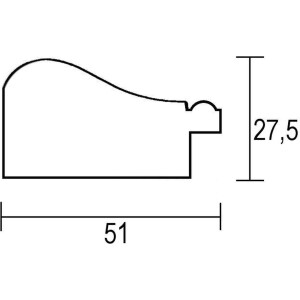 Effetto cornice in legno profilo 95 oro 40x50 cm vetro acrilico qualità museale
