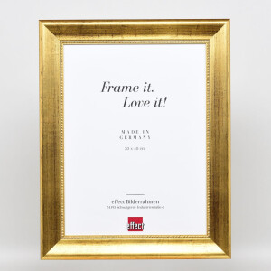 Effetto cornice in legno profilo 95 oro 40x50 cm vetro acrilico qualità museale