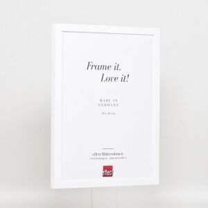 Cornice in legno Effect Top Cube 10x10 cm bianco con vetro acrilico museale protezione UV