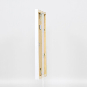Struttura in legno ad effetto Top Cube 50x100 cm vetro acrilico bianco qualità museale