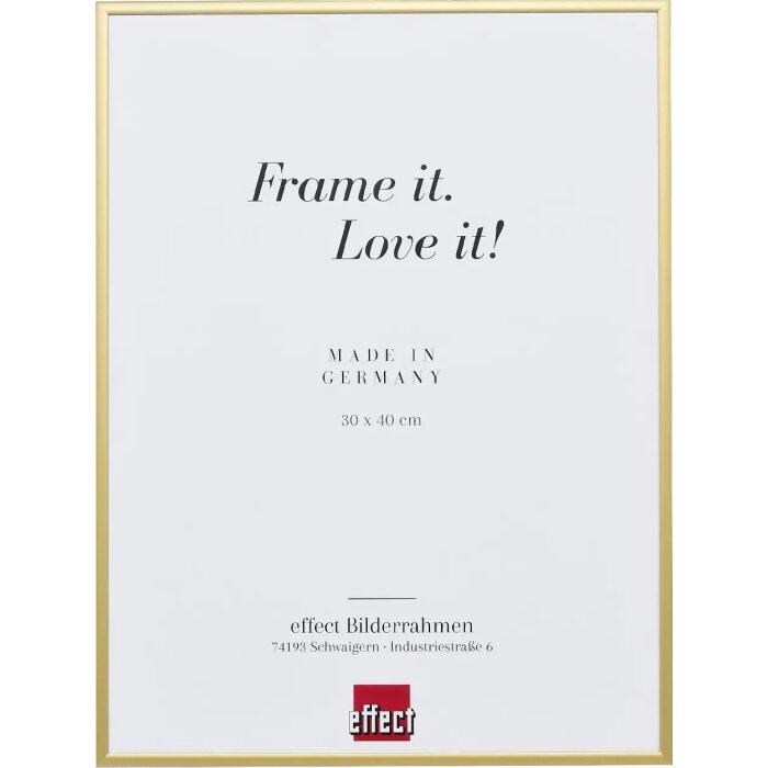 Cornice Quadro ad effetto in alluminio 20x20 cm oro con vetro museale