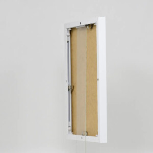 Cornice in alluminio effetto Quadro 21x28 cm vetro museale bianco