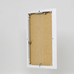 Cornice in alluminio effetto Quadro 21x28 cm vetro museale bianco
