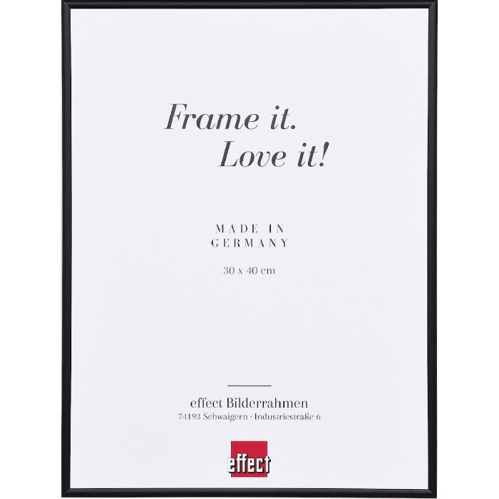 Cornice per foto in alluminio Effect con vetro museale nero 59,4 x 84,1 cm