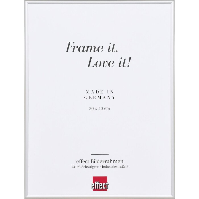 Cornice per foto in alluminio Effect con vetro museale argento 30,5 x 91,5 cm