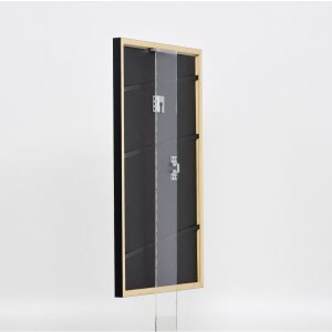 Cornice effetto legno massello profilo 39 nero 10x10 cm vetro museo
