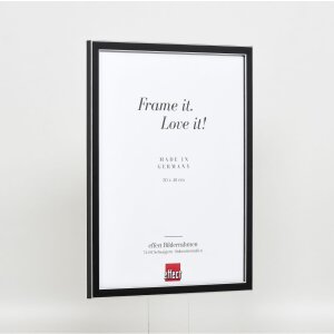 Cornice effetto legno massello profilo 39 nero 10x10 cm vetro museo