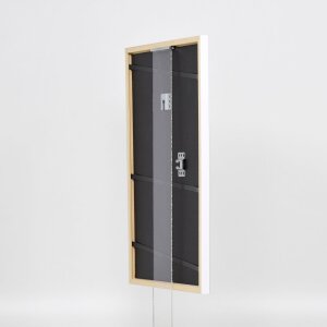 Cornice effetto legno massello profilo 39 bianco 10x10 cm vetro museo
