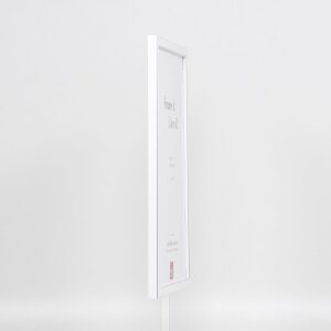 Cornice effetto legno massello profilo 39 bianco 10x10 cm vetro museo