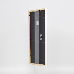 Cornice effetto legno massello profilo 39 bianco 21x28 cm vetro museo