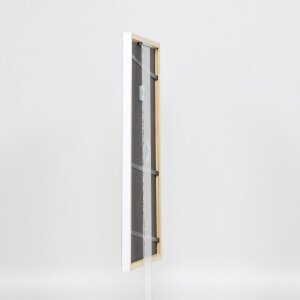 Cornice effetto legno massello profilo 39 bianco 21x28 cm vetro museo