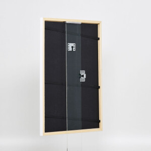 Cornice effetto legno massello profilo 39 bianco 35x50 cm vetro museo